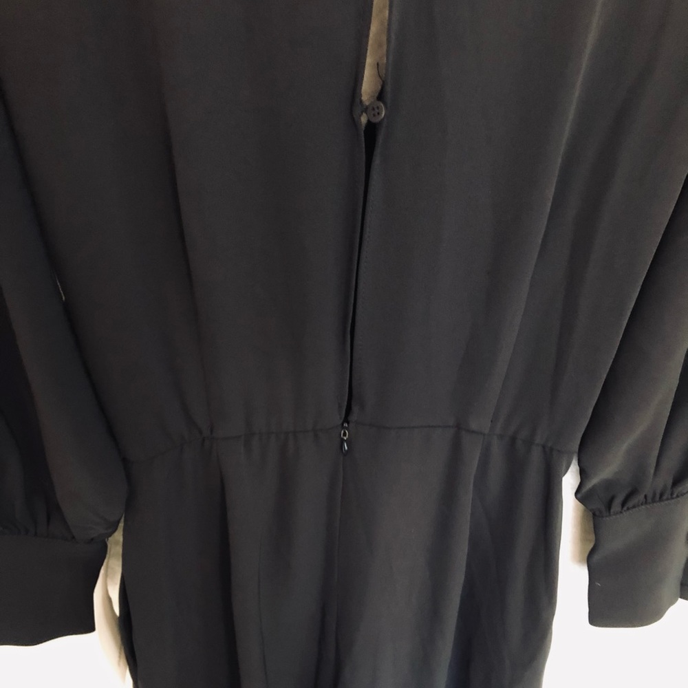 NWT ZARA BLACK CROSSOVER JUMPSUIT WITH FAUX PEARLS - Picture 13 of 15